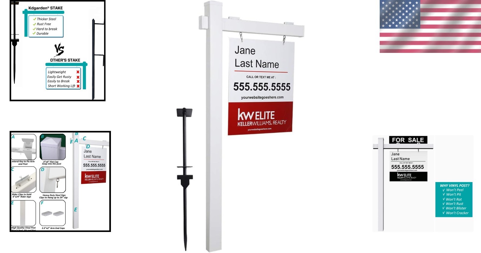 Vinyl PVC Realtor Sign Post 6ft – Open House Yard