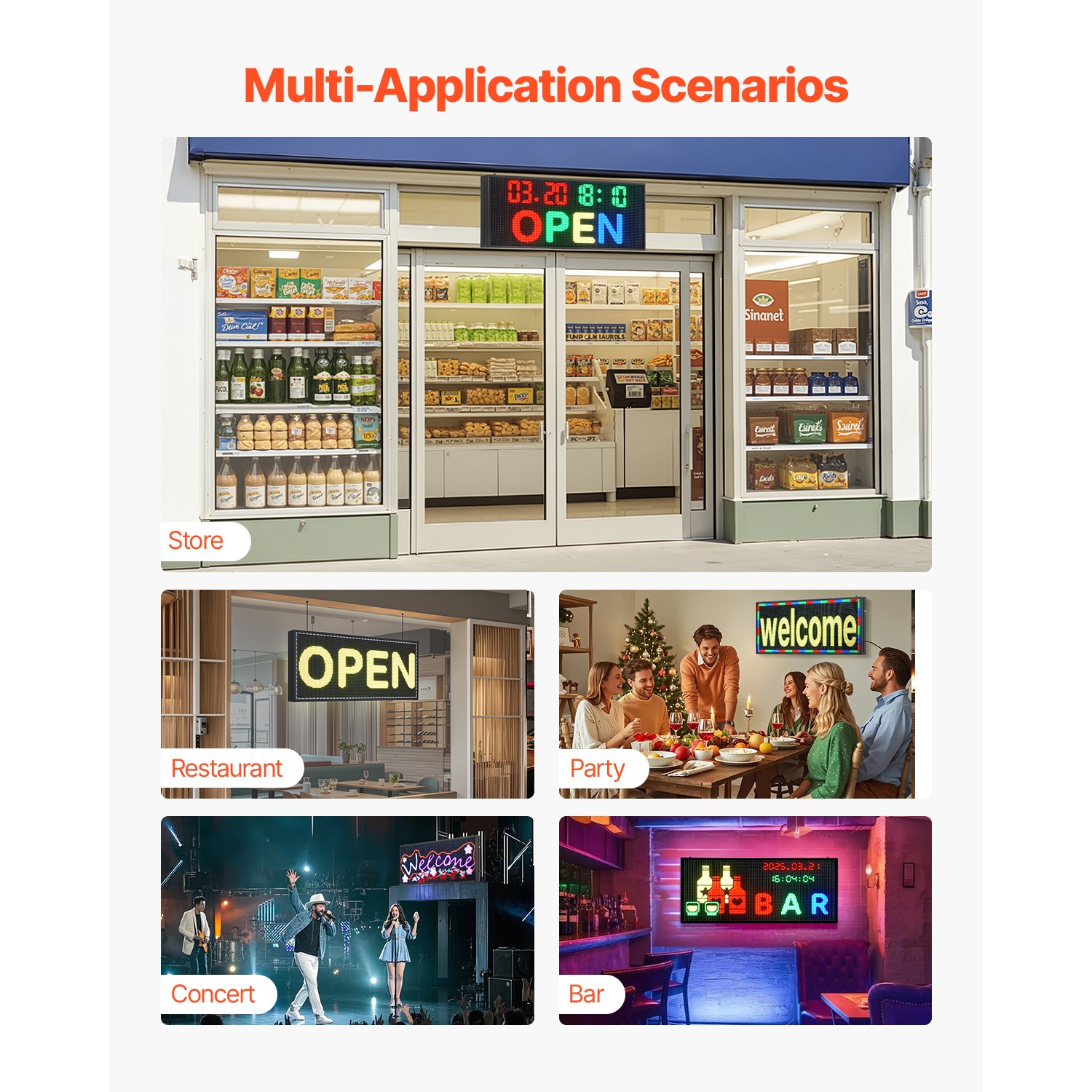 Uimoso 40×18 in Programmable LED Display Board P6 Full-Color Scrolling Screen
