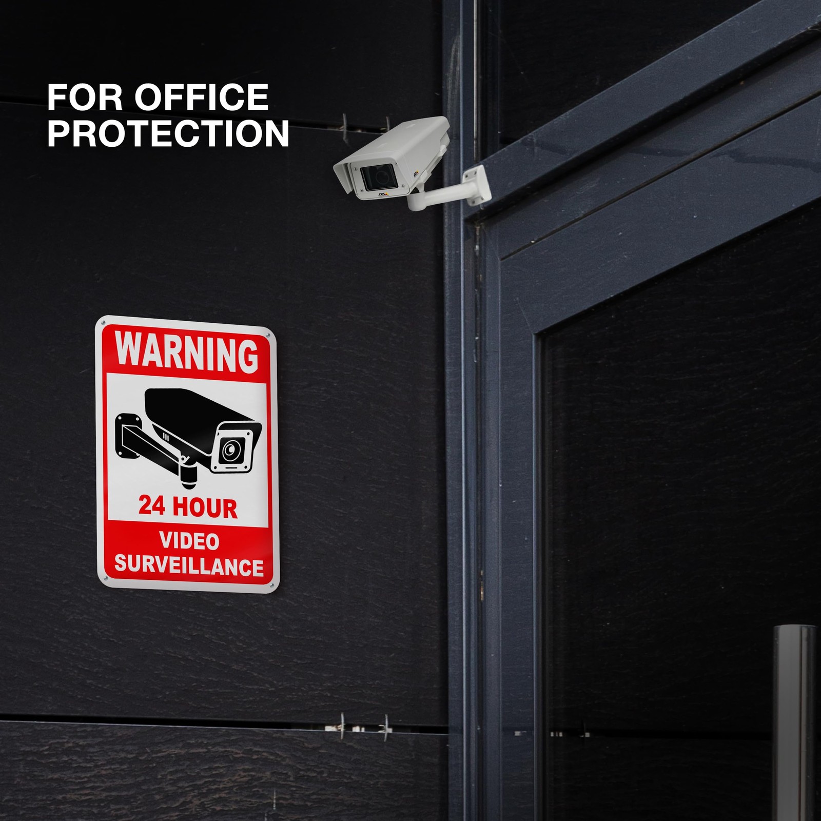 24 Hour Video Surveillance Sign 7×10 Aluminum 2 Reflective Weatherproof Security