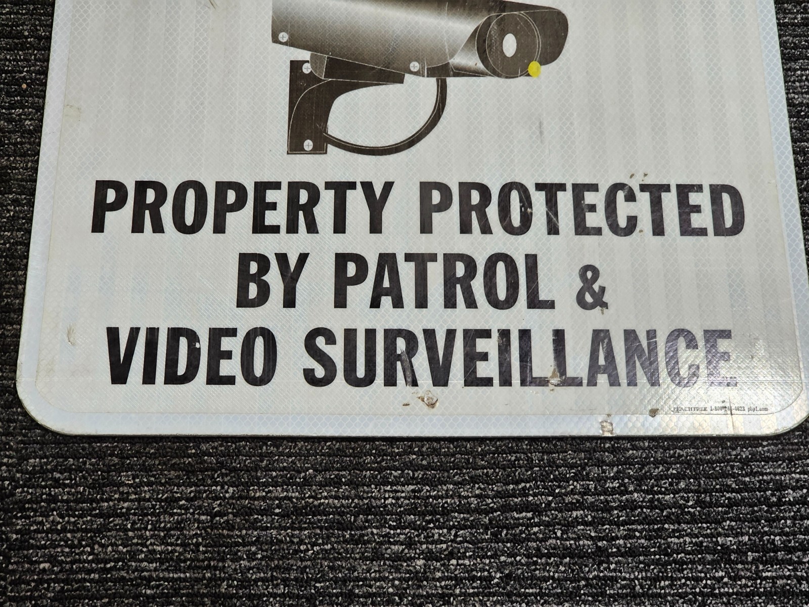 (QTY 2) Peachtree 18″ X 18″ Protected By Video Surveillance Sign, Non-Reflective