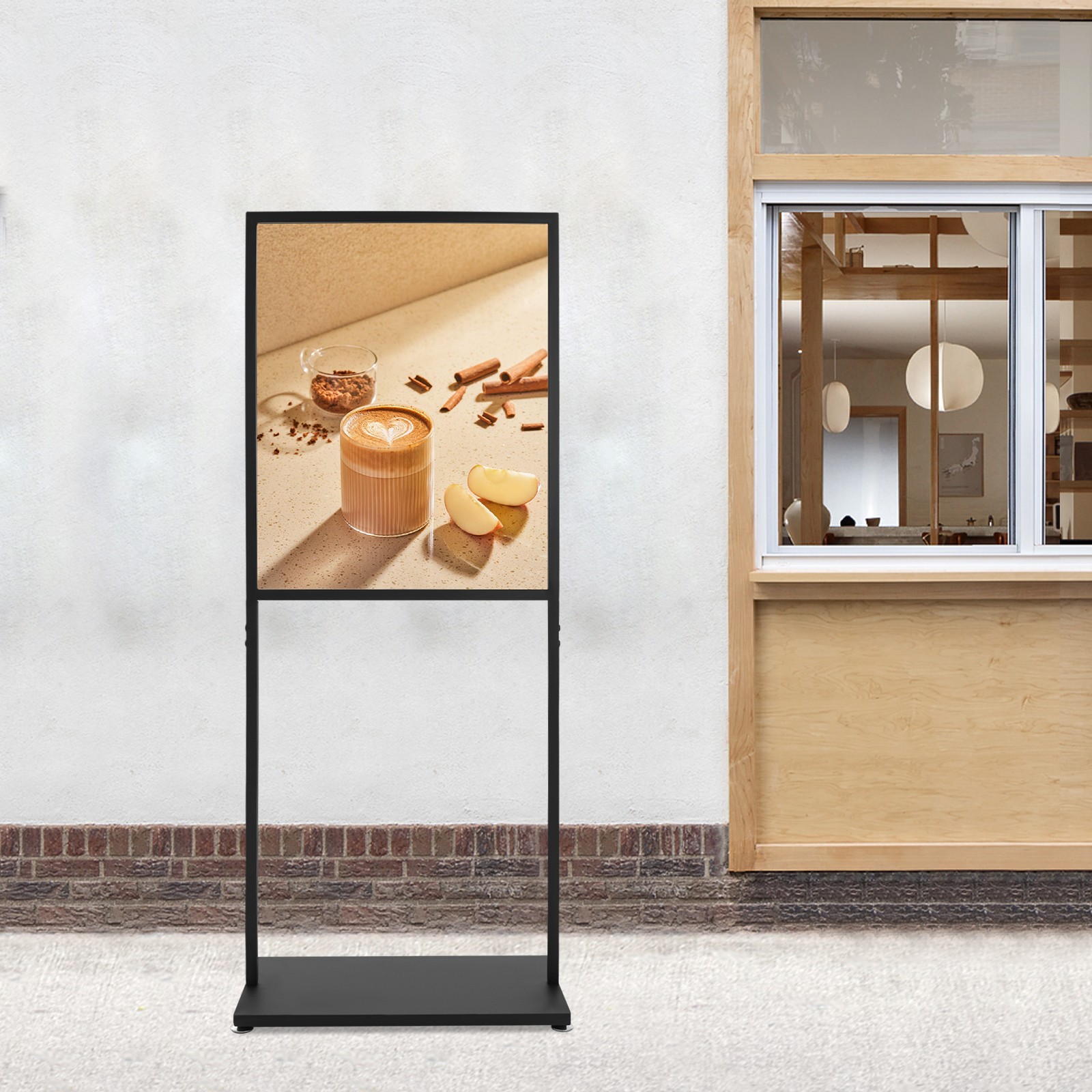 Rectangular Metal Advertising Display Stand Freestanding Poster Display Stand