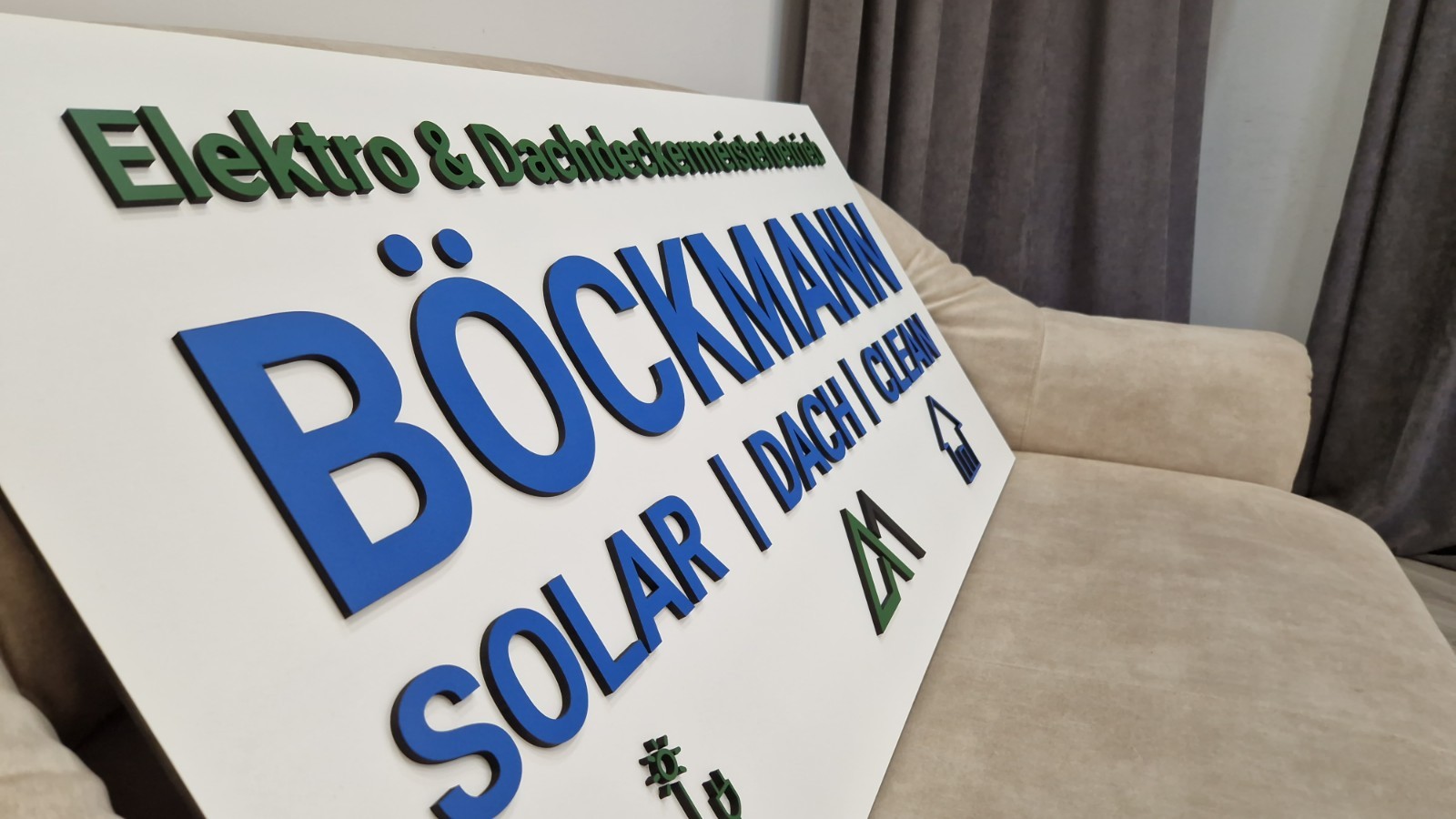 Dimensional Wooden Logo Wall Sign — Layered 3D, Hand Painted, LED Optional