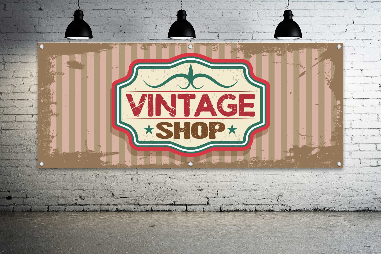 VINTAGE SHOP Generic Vinyl Banner Sign Old Classic Merchandise Store Display