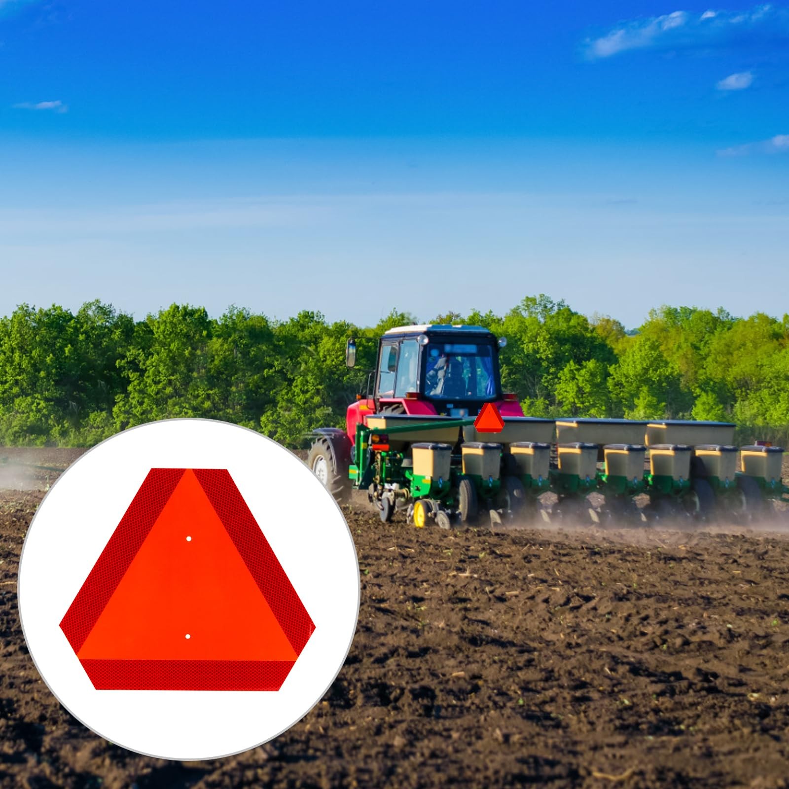 Señal triangular de aluminio para vehículos de movimiento lento (tractor)