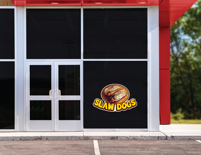 SLAW DOGS Concession Decal sign cart trailer stand sticker equipment
