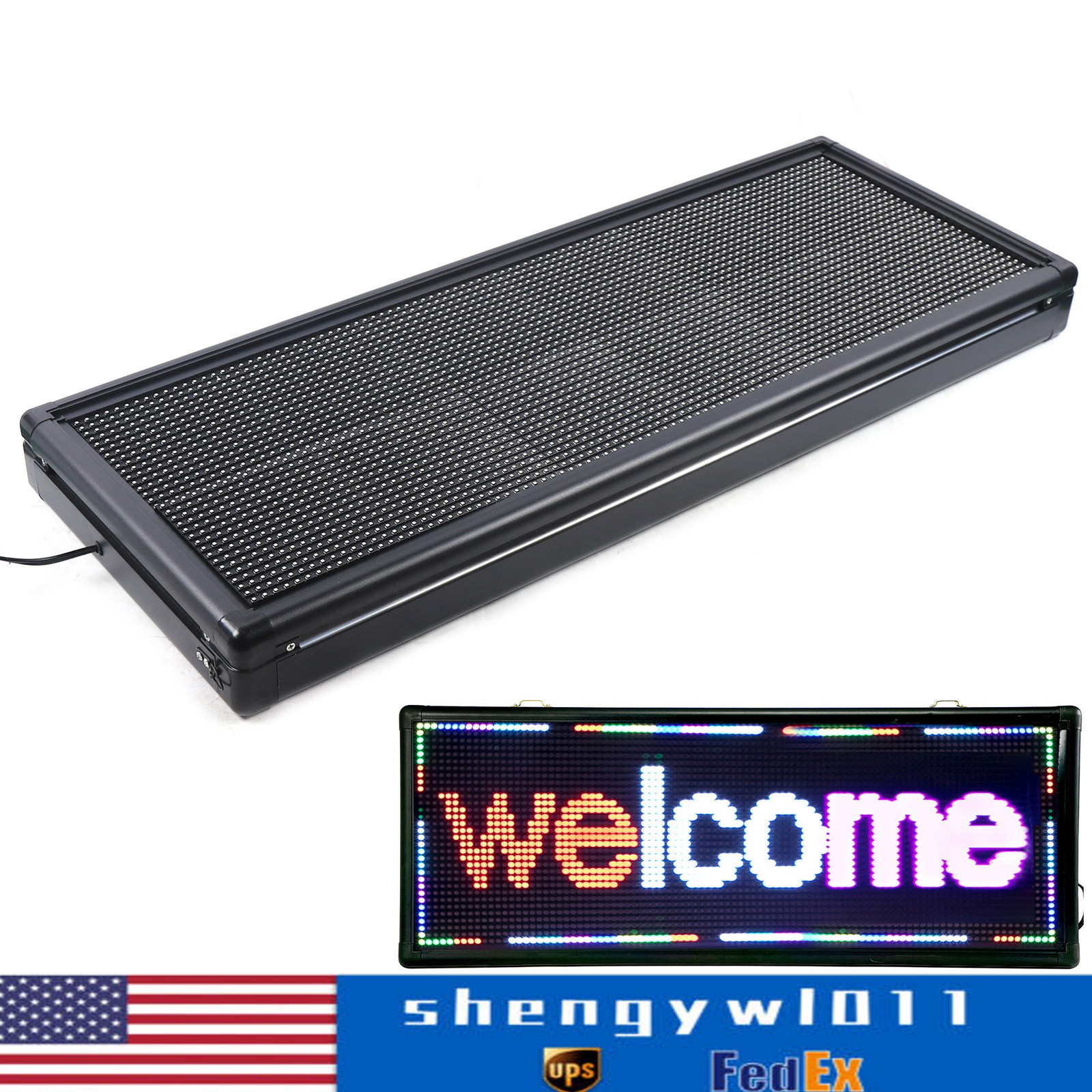 40″ X 15″ LED DIY Programmable Scrolling Message Open Sign Display Board 3-COLOR
