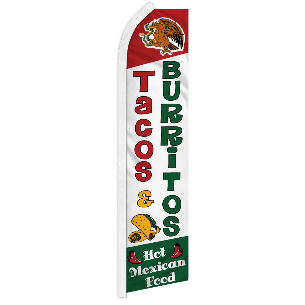 Tacos & Burritos Advertising Swooper Feather Flutter Flag Concessions Food