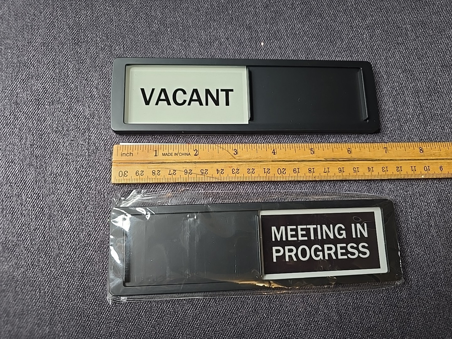 Sliding Office Door Signs Lot Of 2 Meeting In Progress Vacant Office Signs NEW