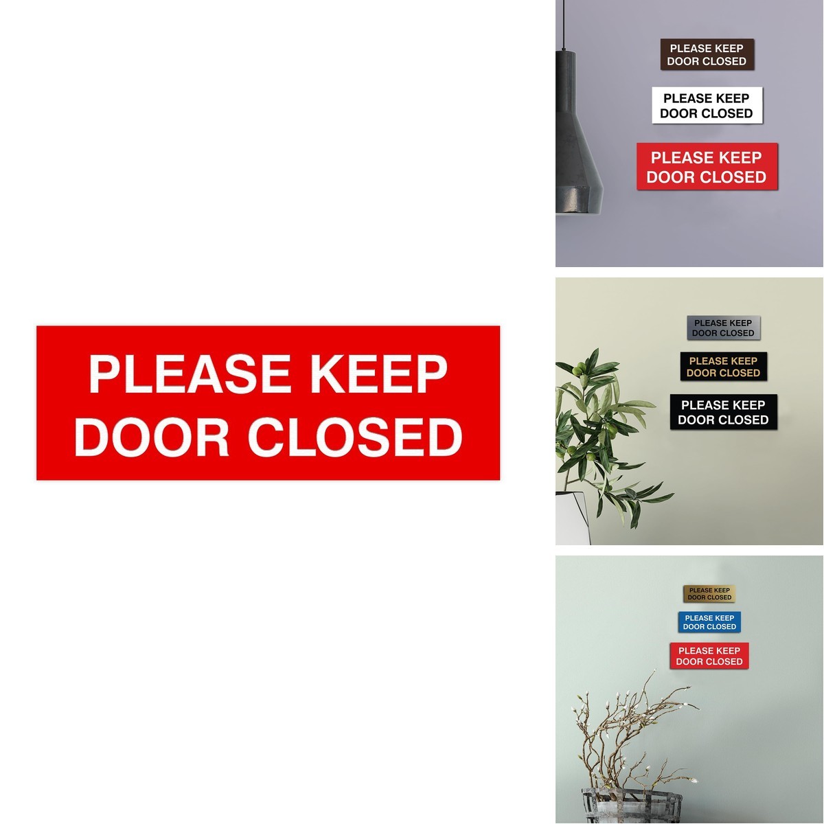 All Quality Please Keep Door Closed Sign – Double-Sided Foam Tape Red Large 10