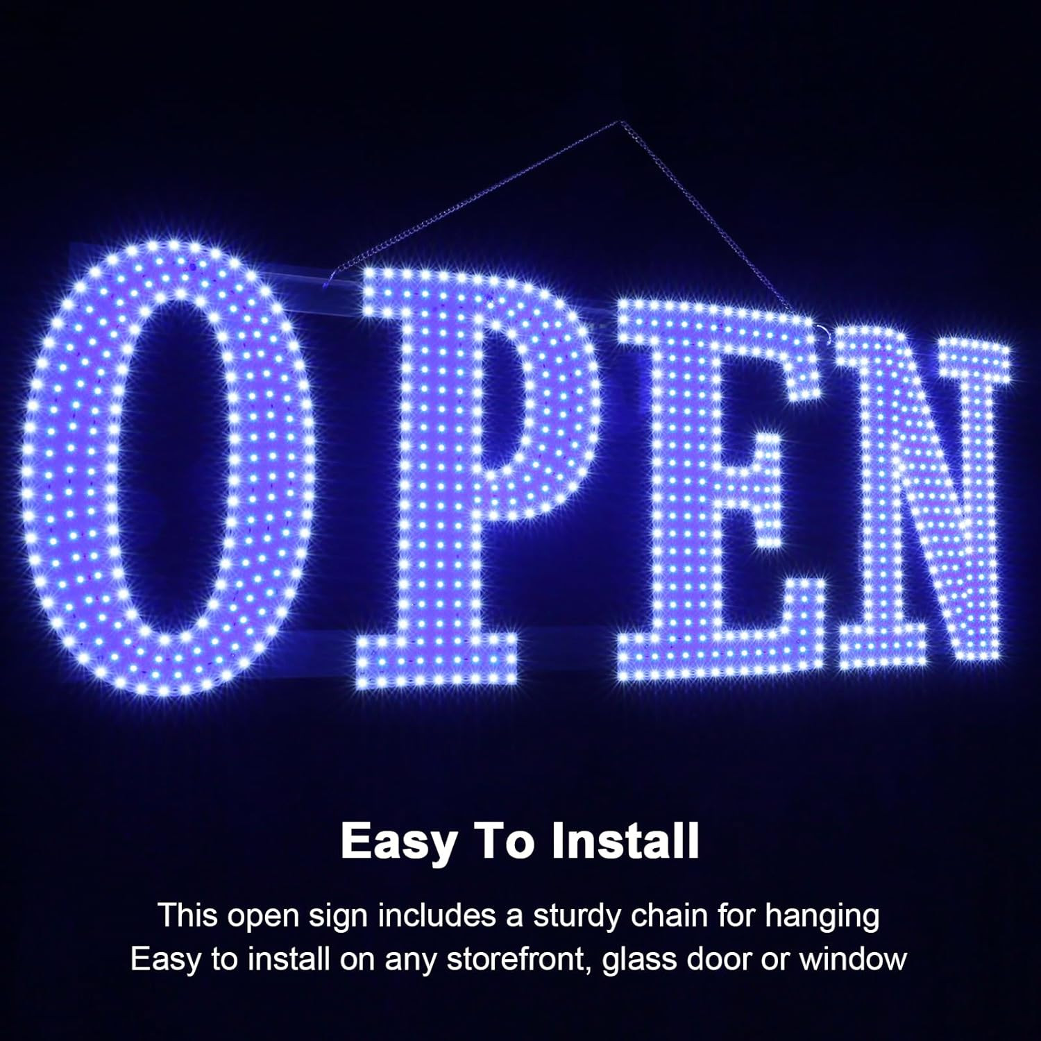 40″X14″ Extra Large LED Open Signs for Business with Remote Controlled, 10 Level