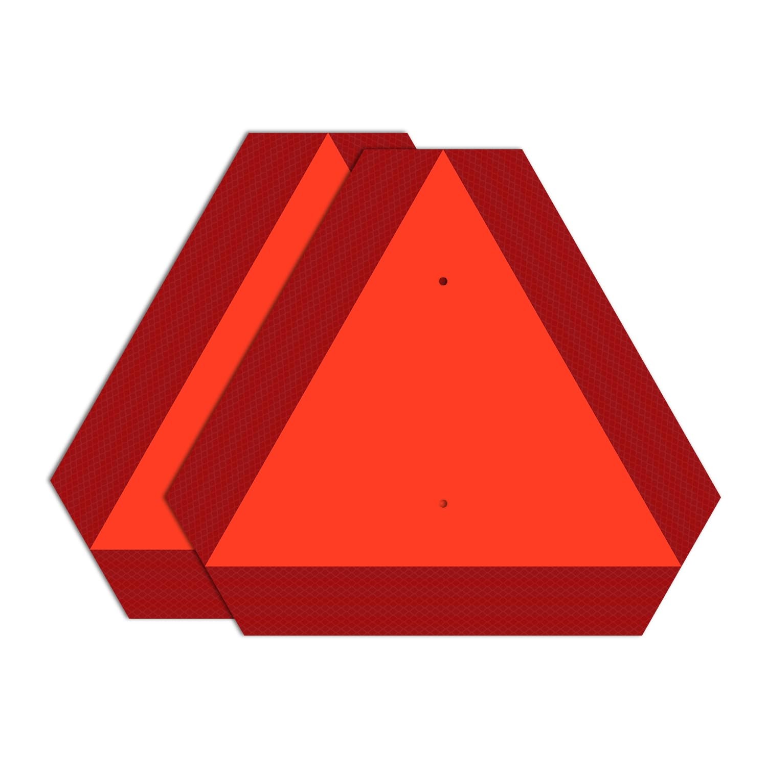 Metal Slow Moving Vehicle Sign, Safety Triangle Sign – 2 Pack – 14 x16 Inches