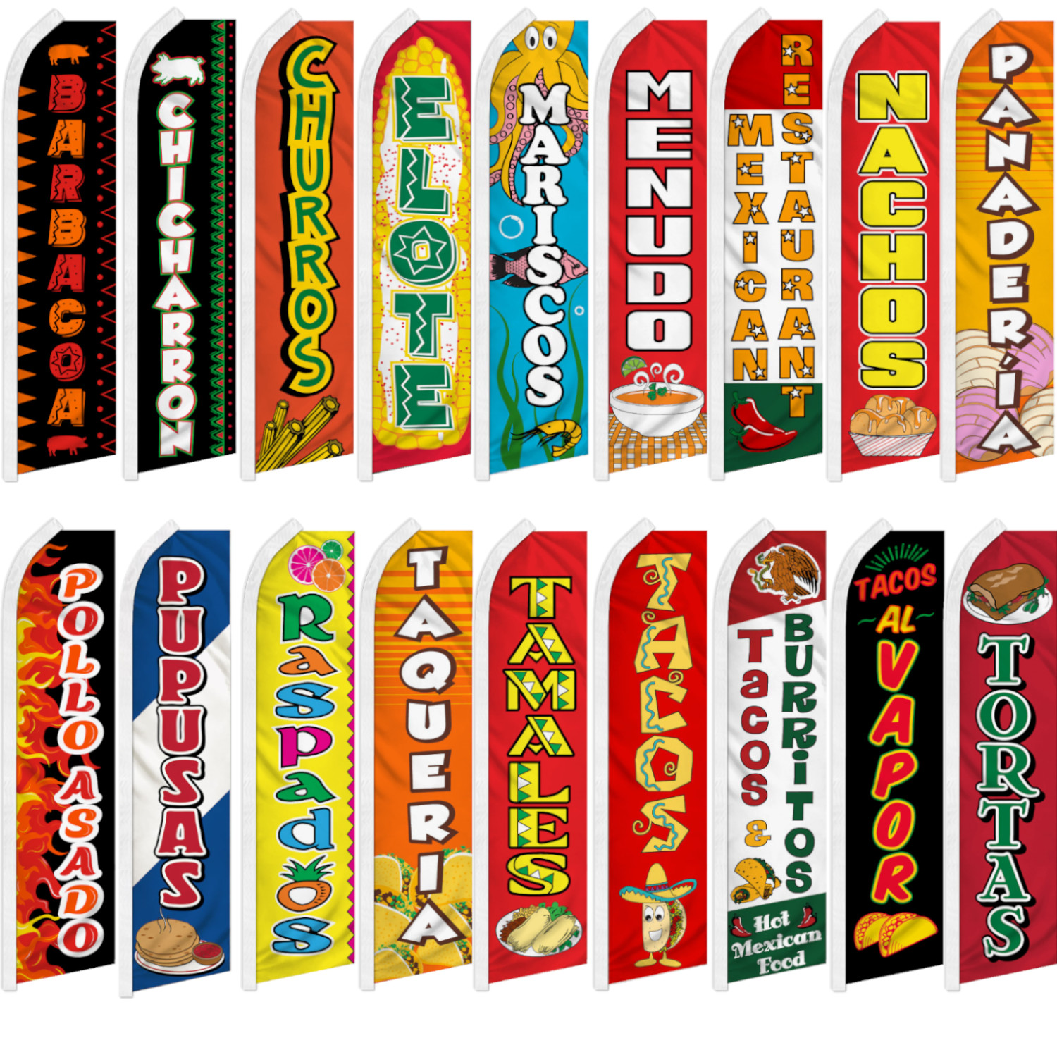 Mexican Food Swooper Feather Flutter Flag Restaurant Tacos Burritos