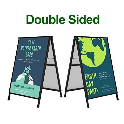 Heavy Duty A-Frame Sidewalk Sign 24×36, Portable Double-Sided Sandwich Board, Me