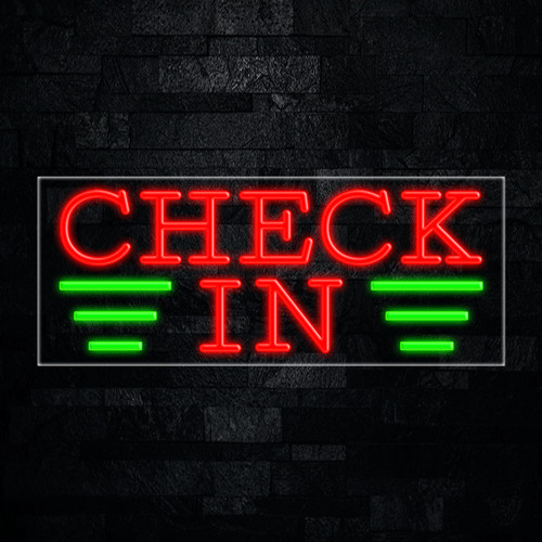 Check In LED Neon Sign 30″L x 12″H #30764