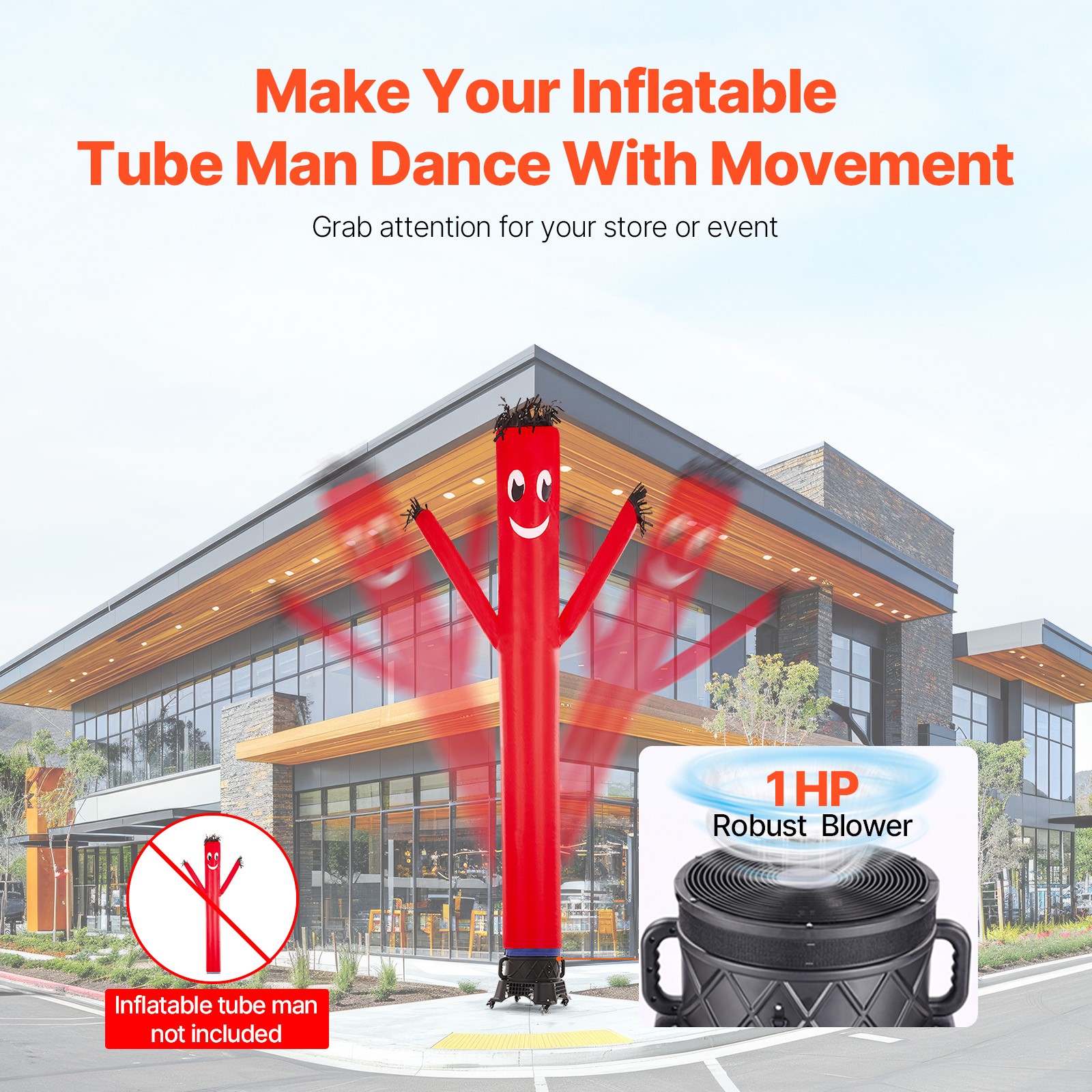 Uimoso Air Blower Fan 1HP 18″ for Inflatable Tube Man (No Inflatable)
