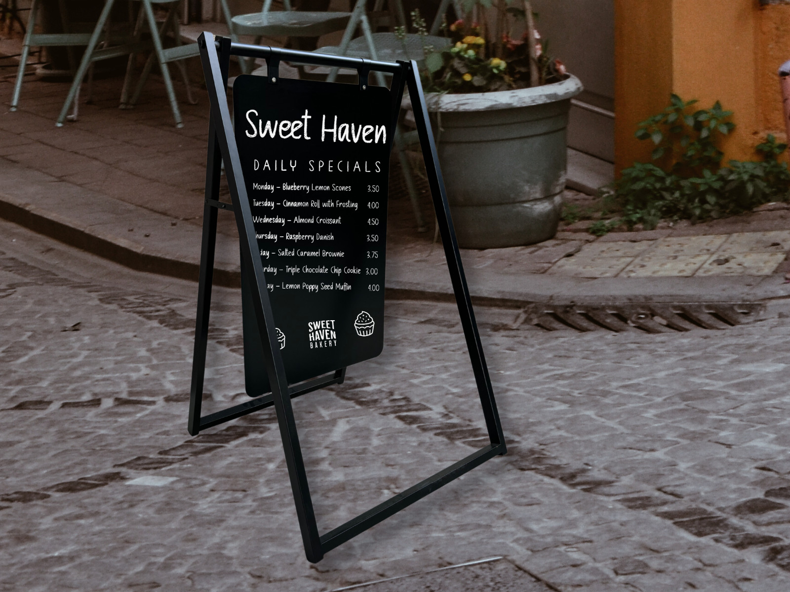 Modern Large Metal A Frame Magnetic Double Sided Chalkboard 24×38 Sidewalk Sign