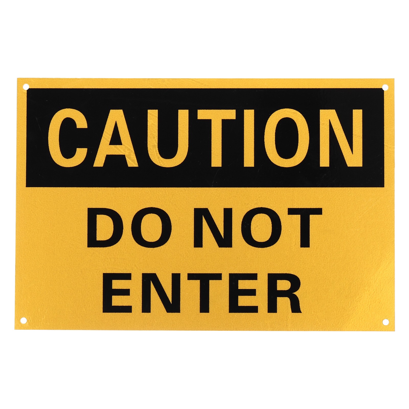 Caution Do Not Enter Sign, 12 x 8 Inch & Aluminum