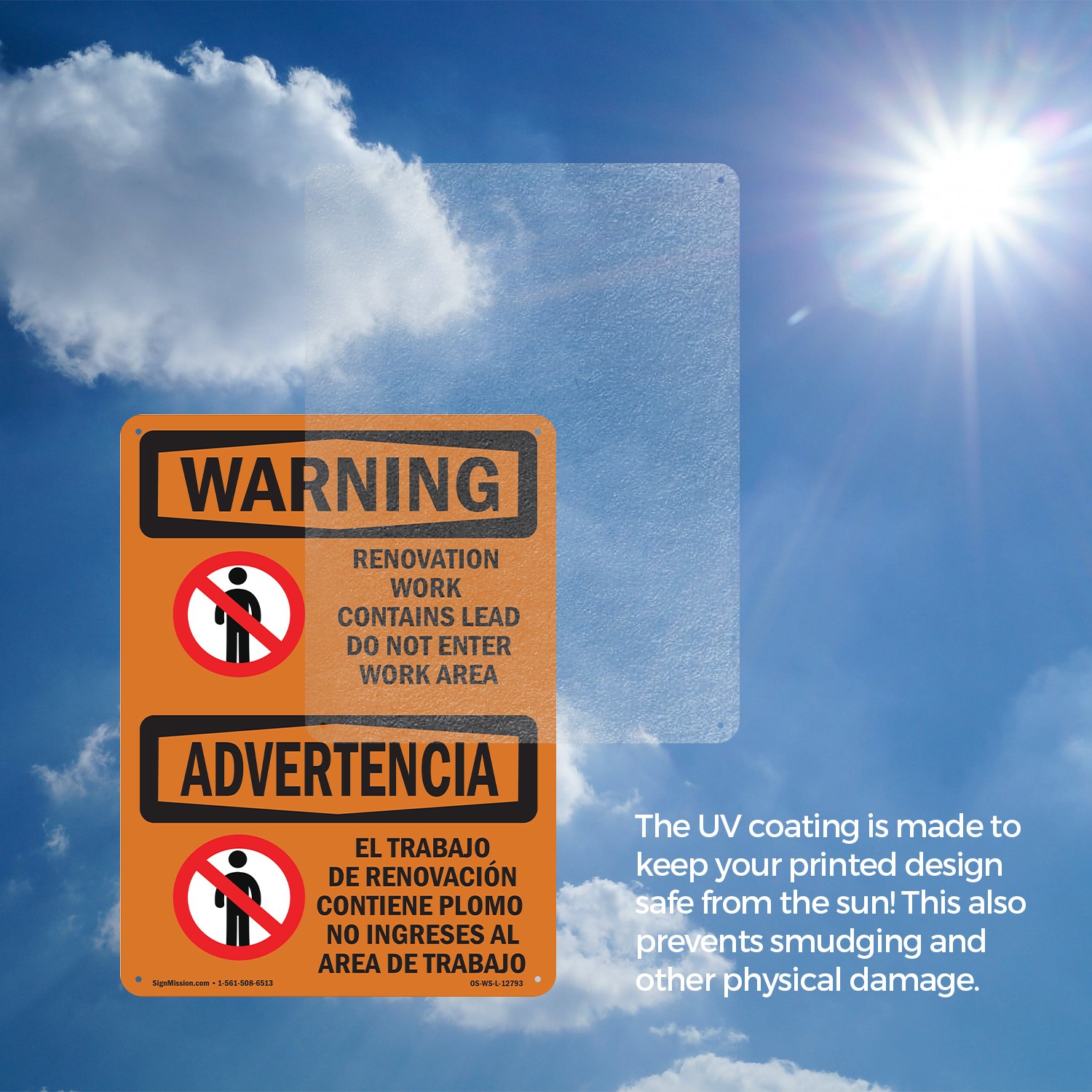Renovation Work Contains Lead Do Not Enter OSHA WARNING Sign, Decal 5 or 10 Pack
