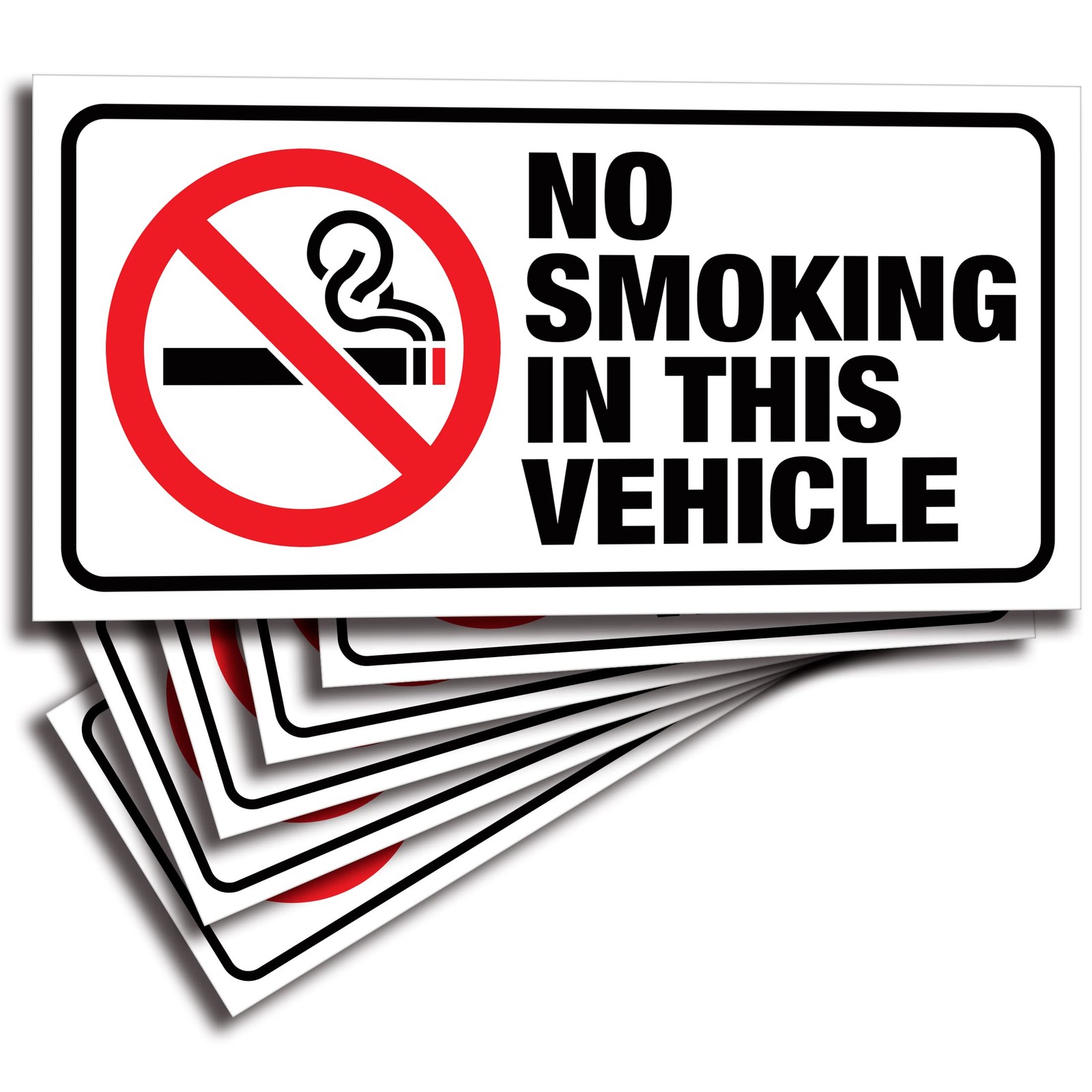 6 Pack 3×1.5 Inch No Smoking Sticker Self Adhesive Decals for Vehicles Cars