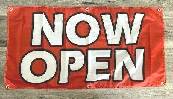 2×4 ft NOW OPEN Banner Sign Store Retail – Super Polyester Fabric-New Z24