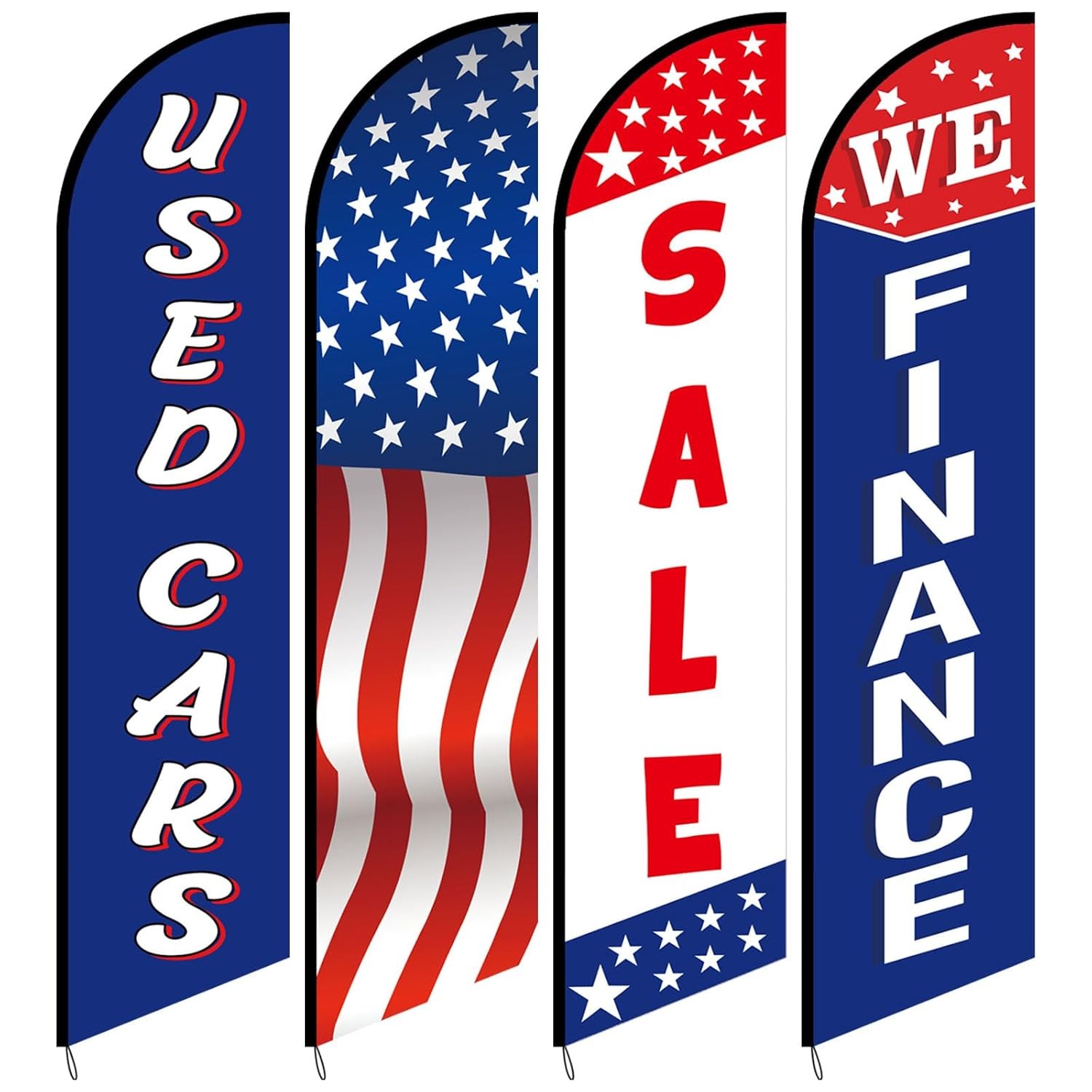 Used Car Flags 4 Pack 12ft Windless Auto Swooper Car Lot Feather Flags for