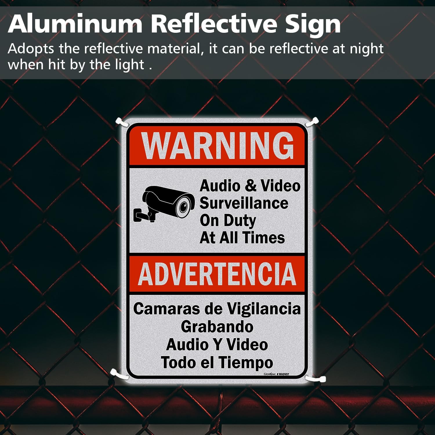 Audio & Video Surveillance on Duty at All Times signs,10 x 7 Inches Safety Wa…