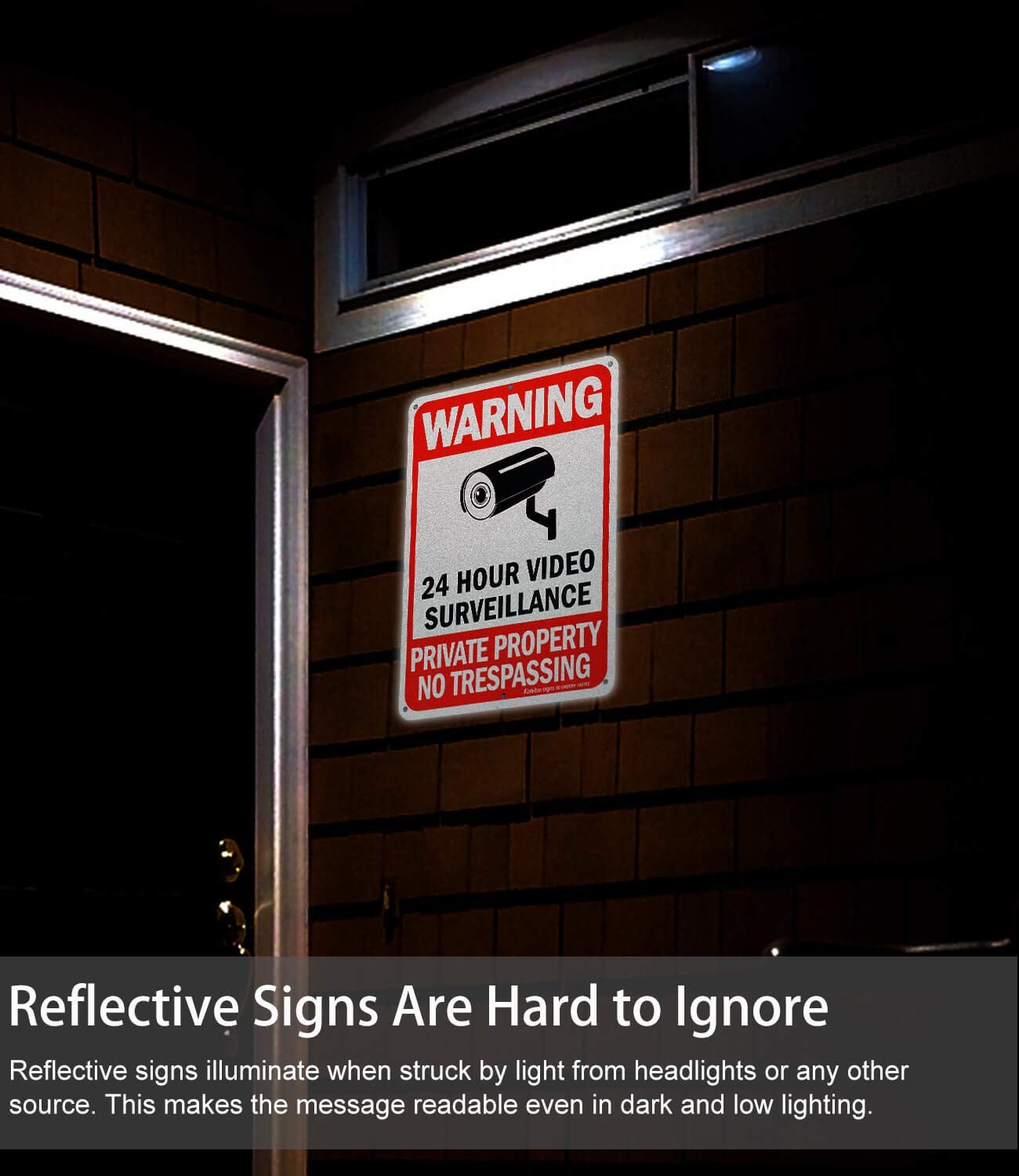 4 Pack No Trespassing, Private Property, Warning Signs 10 x 7 Inches Reflect…