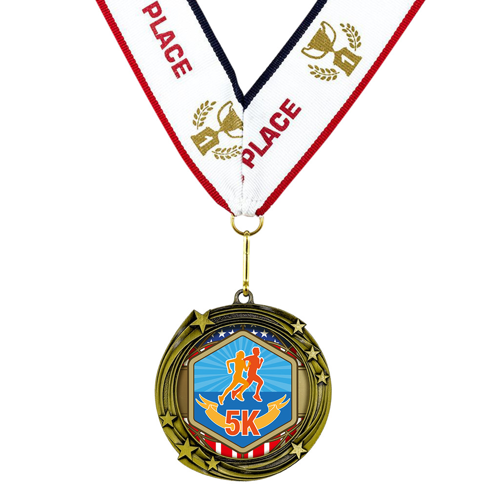 All Quality Stars Design 5k Medal,High Quality Metal Medal – 1st, 2nd, 3rd Place