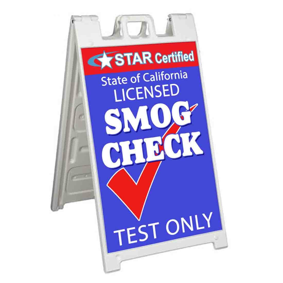 SMOG CHECK STAR CERTIFIED Signicade 24×36 Aframe Sidewalk Sign Banner Decal