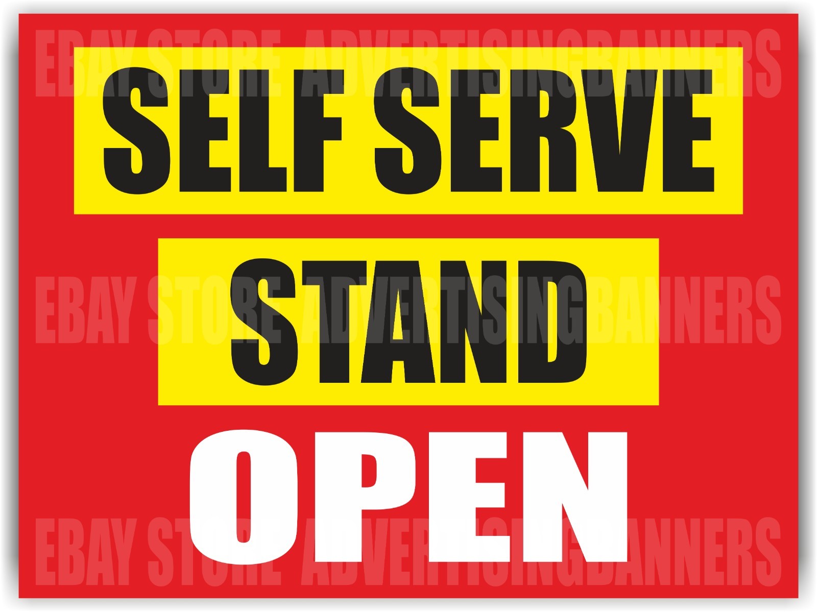 SELF SERVE STAND OPEN Yard Sign with H-Stakes Basket Chicken Duck Eggs Sold Here