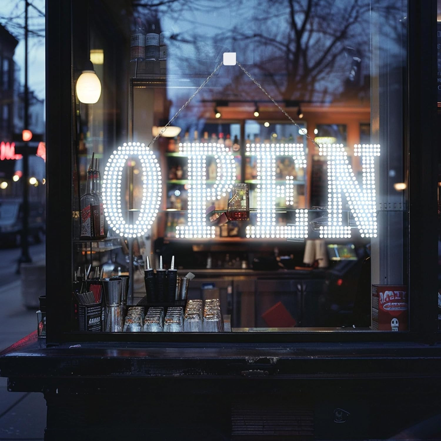 LED Open Signs for Business, 30” X 10″ Large Bright Flashing Open Sign with Rem