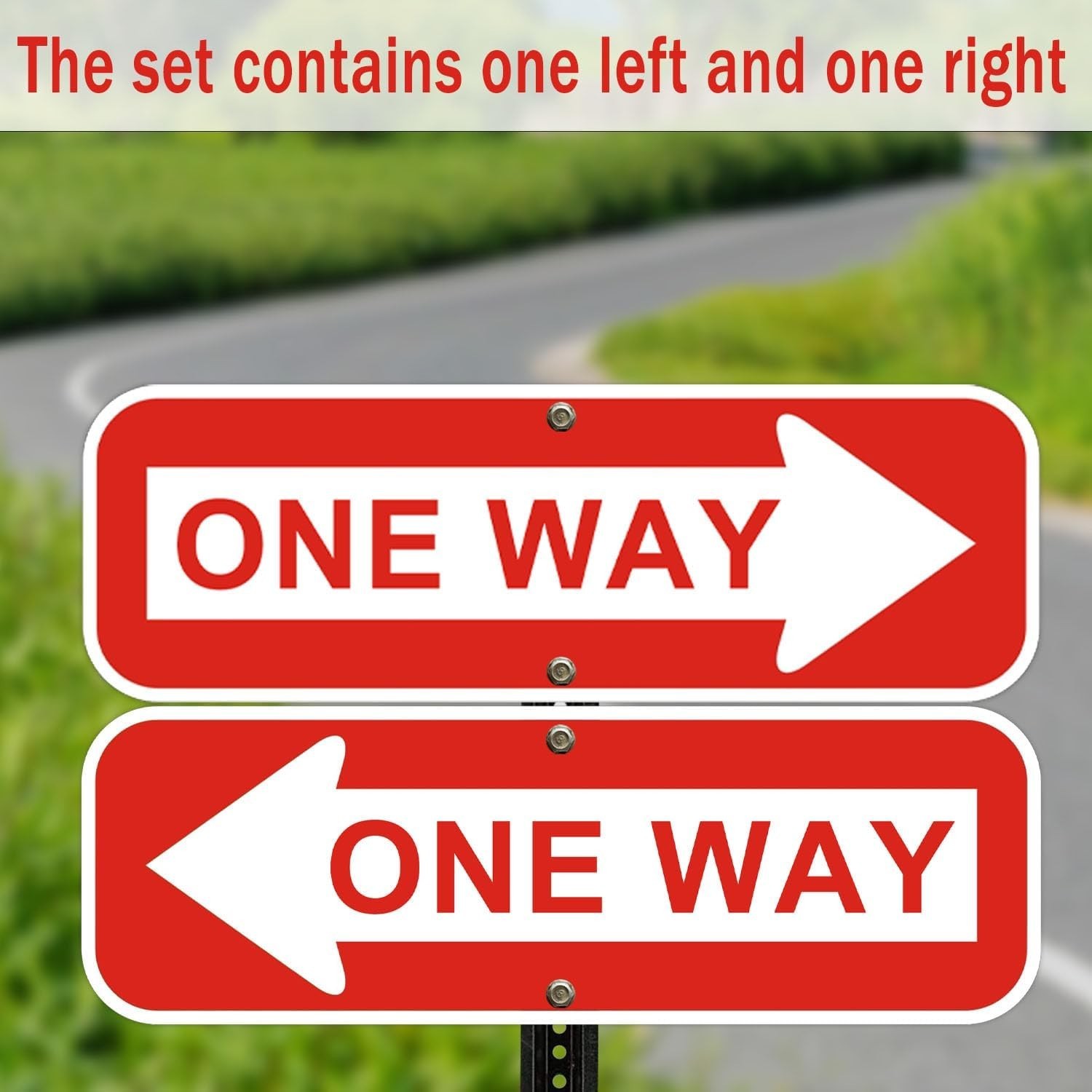 2 Pack One Way Sign with Arrow 18×6 inch Left Right Reflective Aluminum