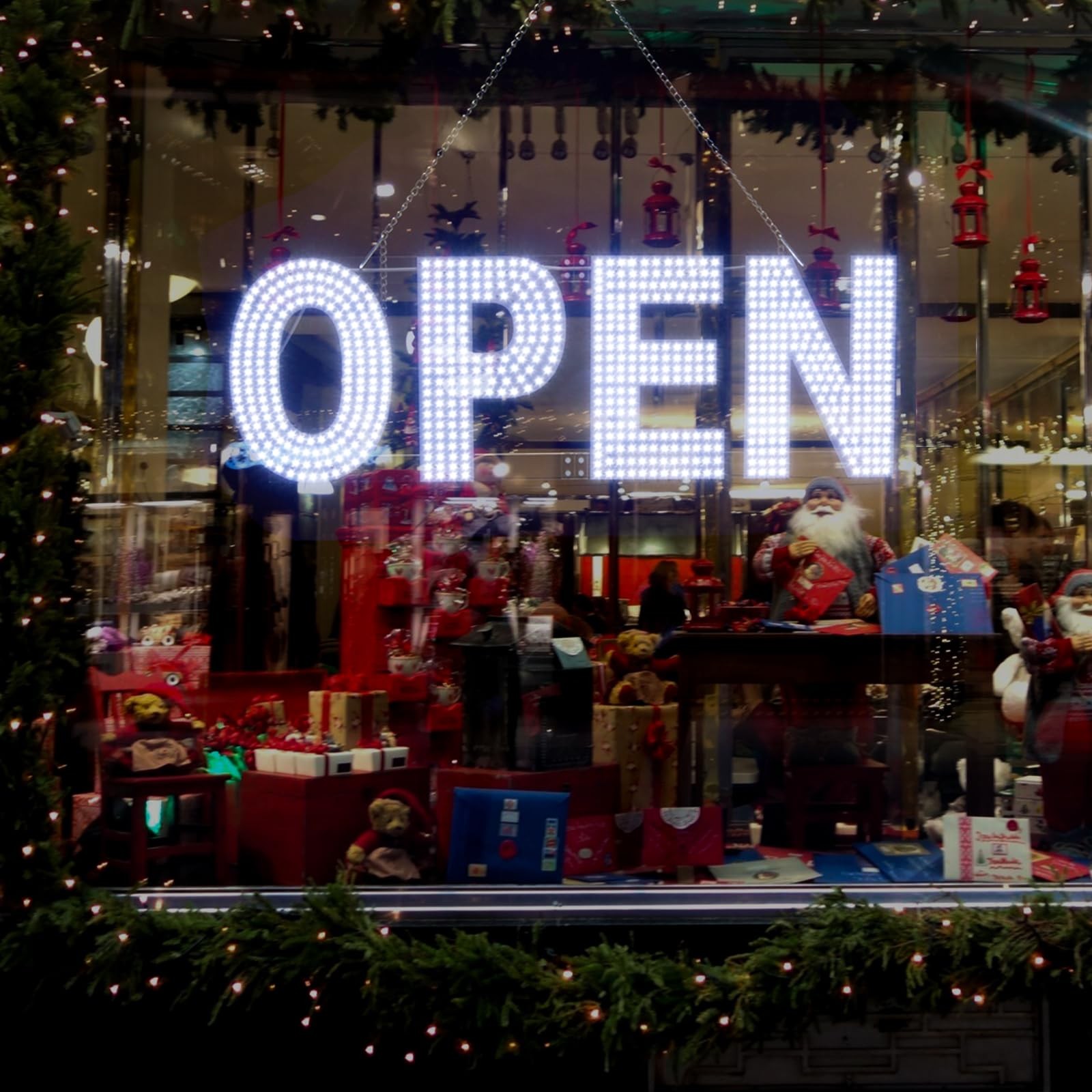 Dimmable LED Open Sign 30″x10″ for Business, Salon, Gym, Store, Bar, Hotel