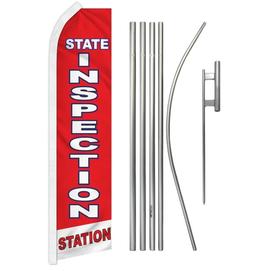 Smog Check Auto Services Variations Swooper Advertising Banner Flag Pole Kits