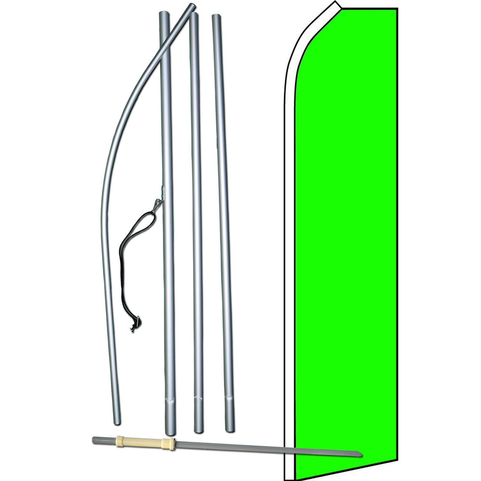 Solid Lime Green Swooper Flag Kit