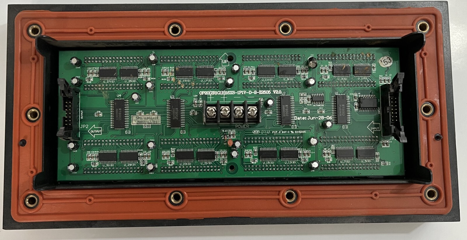 FCF led board OP20(2R1G1B)16X8-1P1V-D-2-72505 V2.0