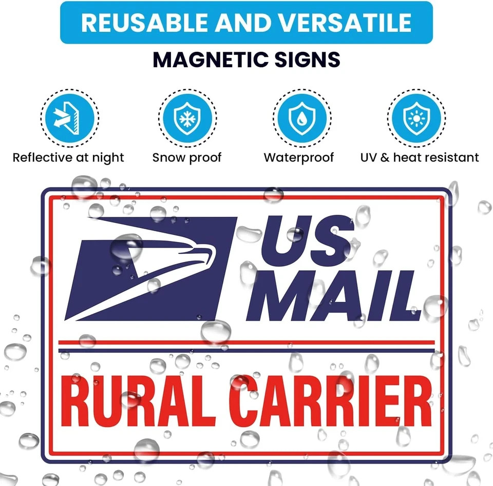 (3 Pack) U.S. Mail Delivery Driver Magnetic Signs U.S. Rural Delivery Carrier Ma