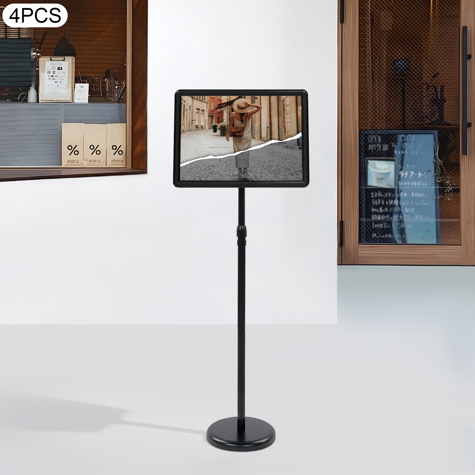 Advertising Display Stand Poster Stand Adjustable Floor Standing Sign Holder