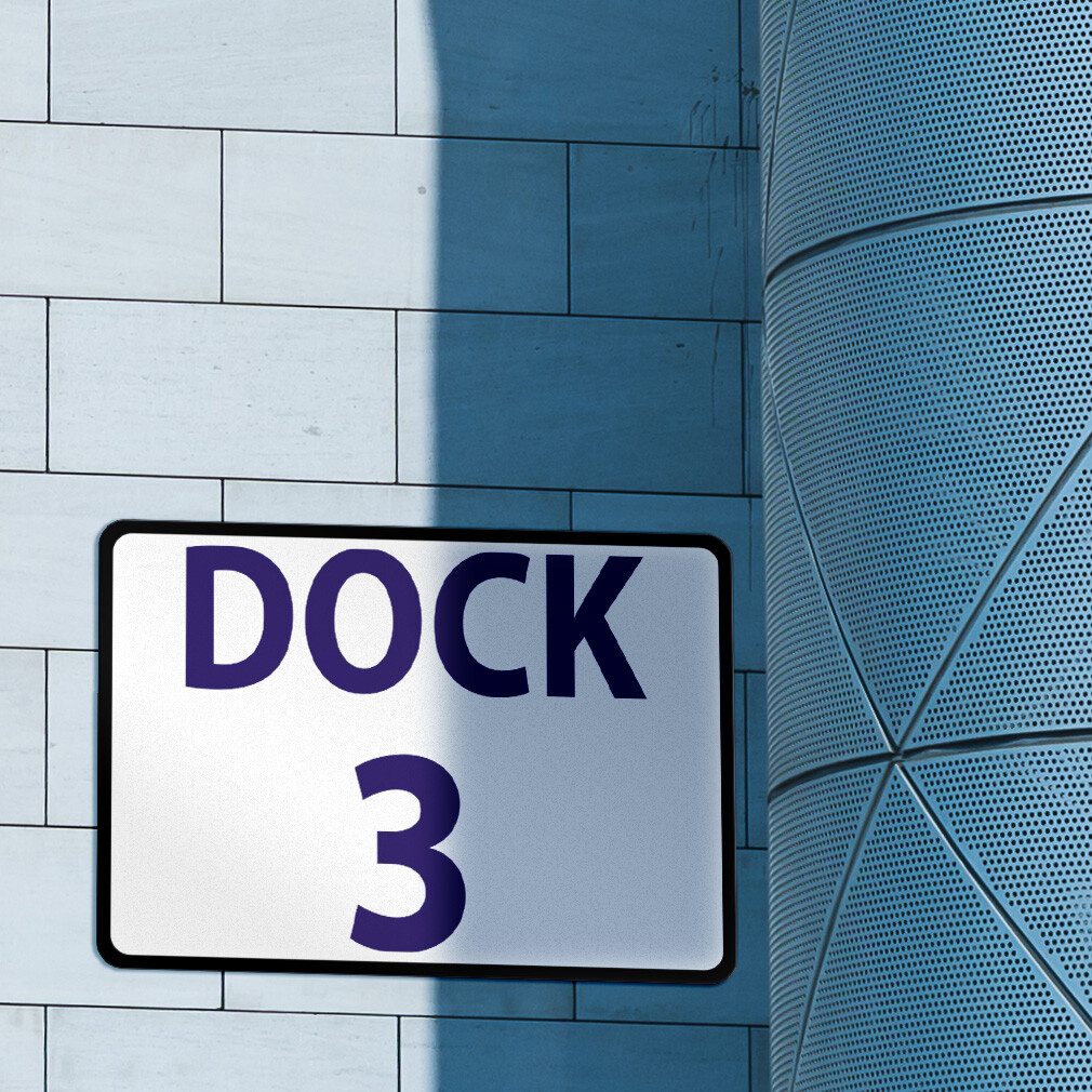Aluminum Horizontal Metal Sign Dock 3 Activity Loading Zone Number
