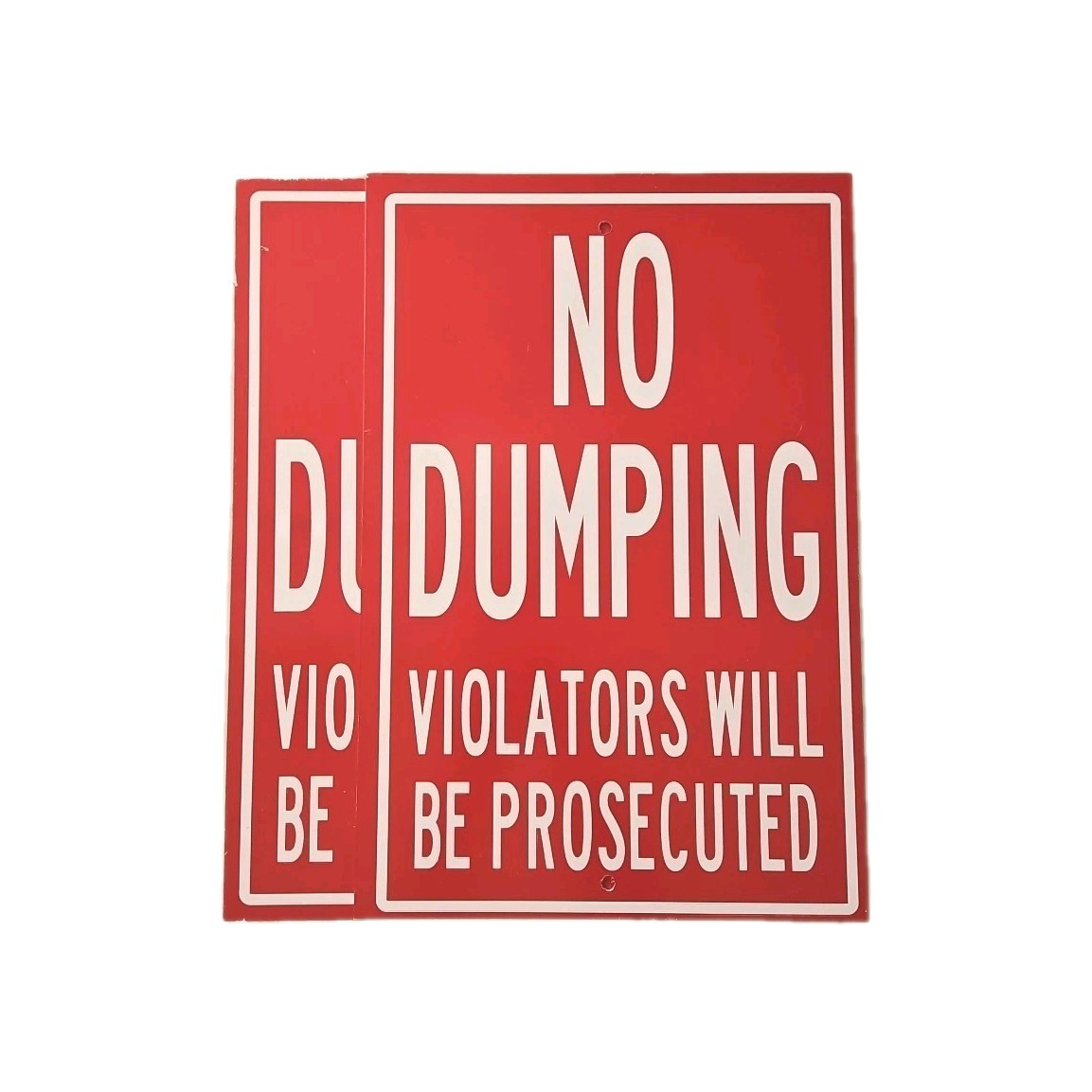 “No Dumping Violators Will Be Prosecuted” Heavy Duty Metal Sign, 18″ X 12″