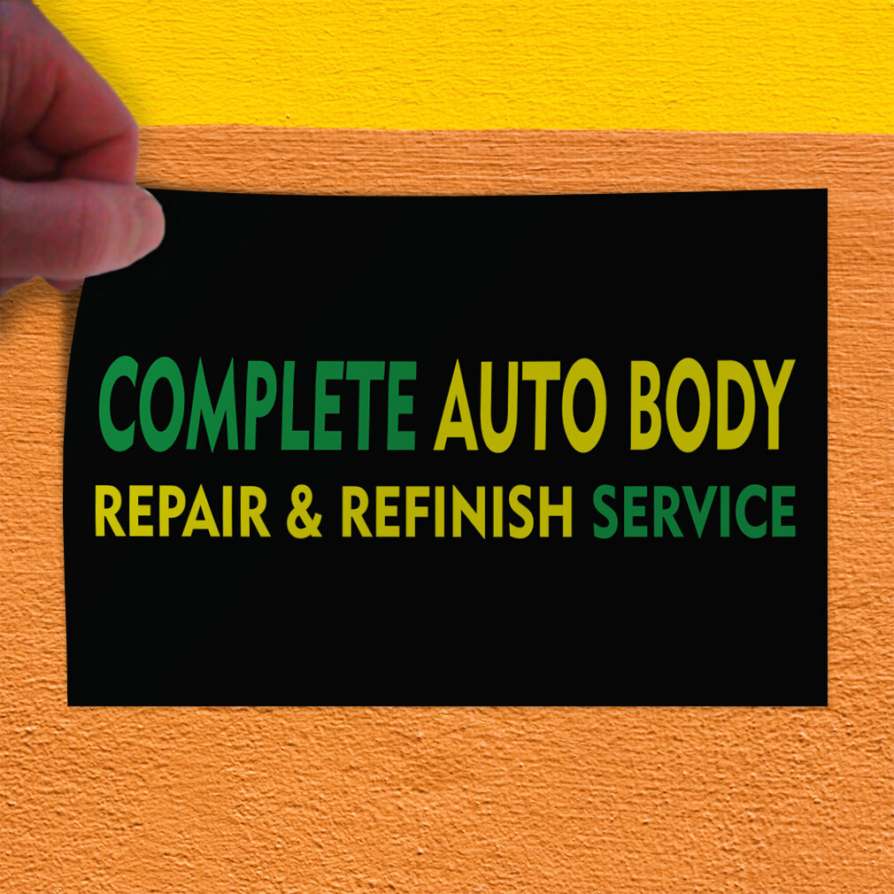 Decal Stickers Auto Body Repair & Refinish Service Vinyl Store Sign Label