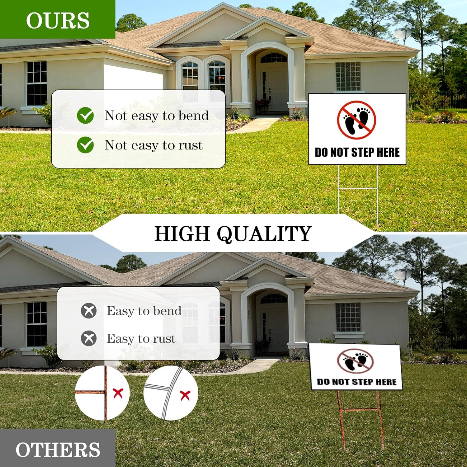 6 Pack Yard Sign Stakes, 17X7.5 INCH H Frames Yard Stakes for Signs for Ground O