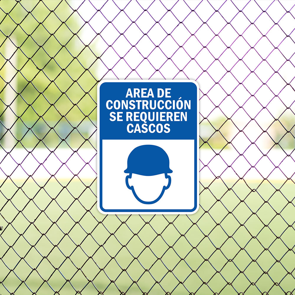 Portrait Round Plus Area de Construcción Se Requieren Cascos Wall or Door Sign