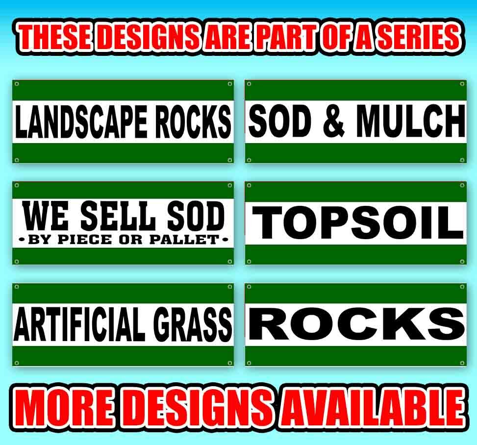LANDSCAPE ROCKS Advertising Vinyl Banner Flag Sign Many Sizes LANDSCAPING