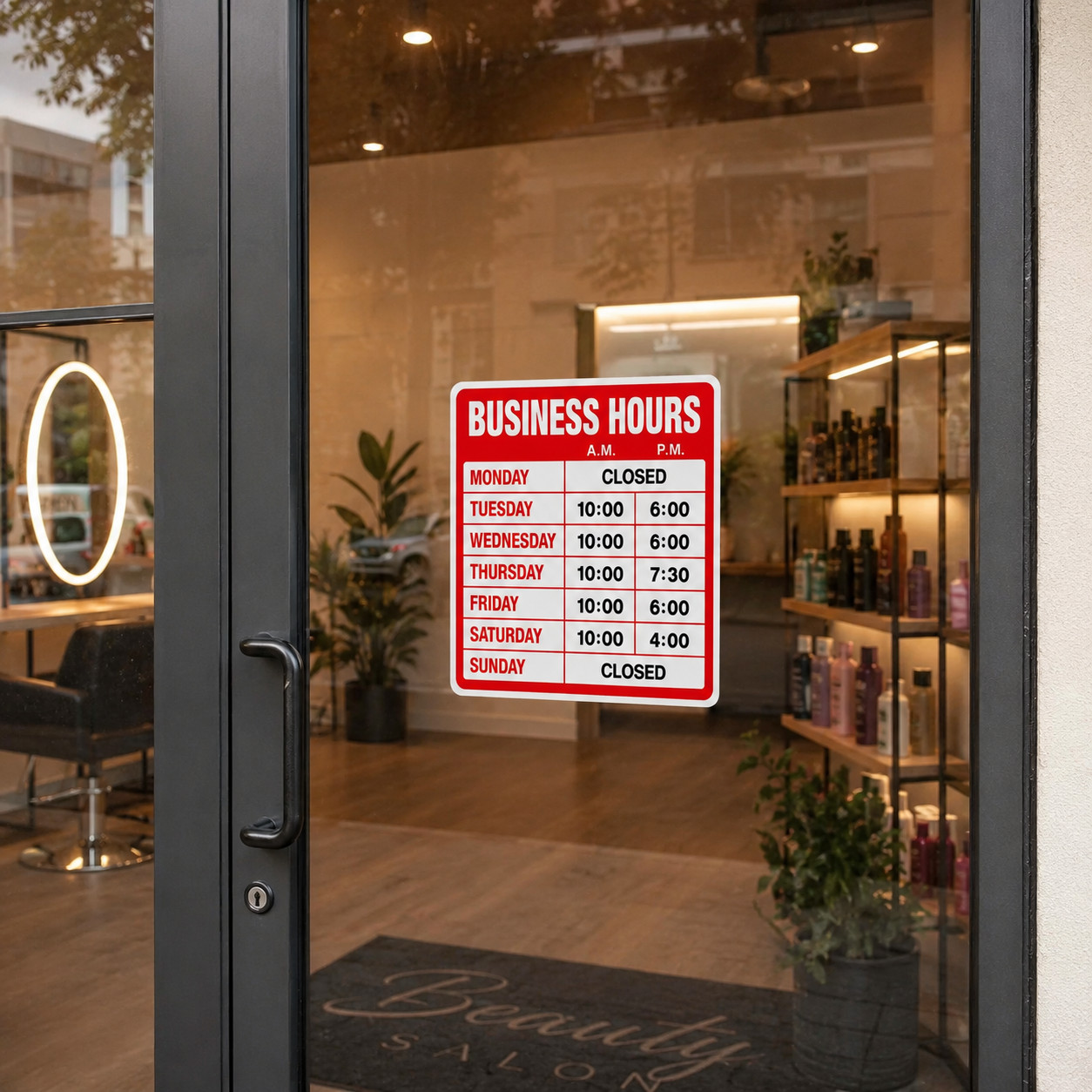 OPEN CLOSED BUSINESS HOURS SIGN Store Static Cling Window New ebay LOWEST PRICE