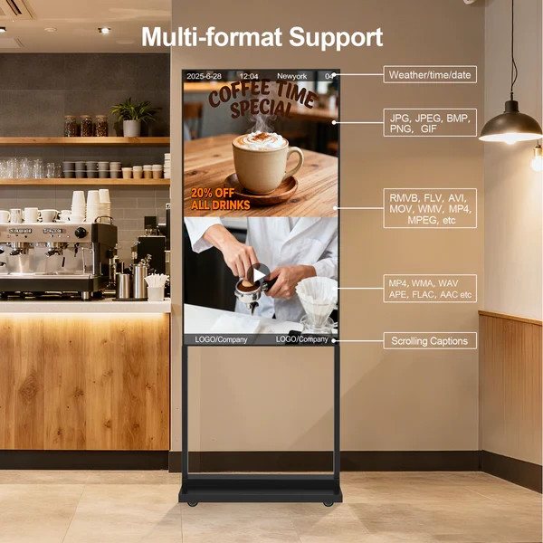 32″ 2K Ultra HD Digital Signage 700nits Floor Standing Commercial Screen