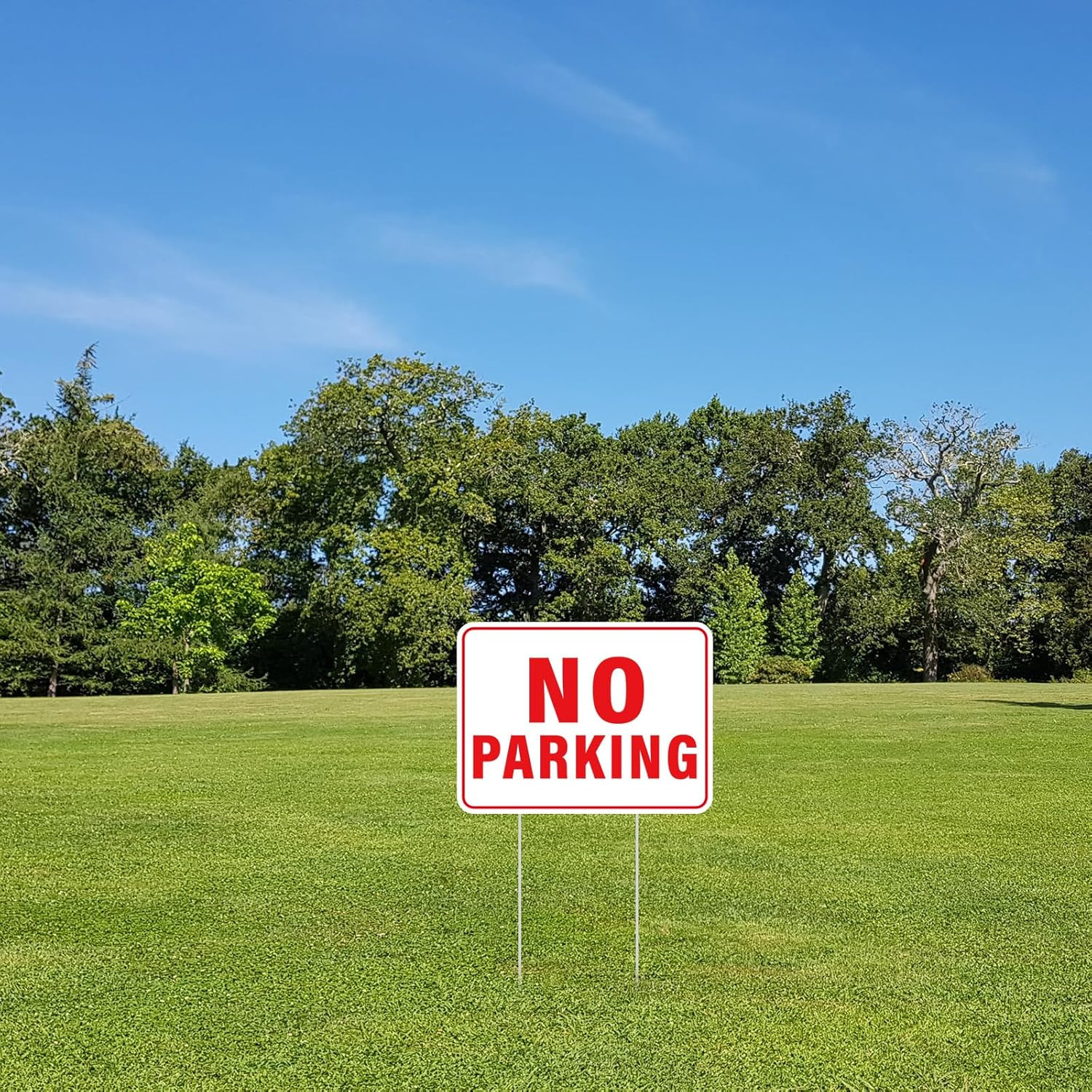 3 PCS No Parking Signs 12 X 9 Inches No Parking Yard Sign with Stake Double Side
