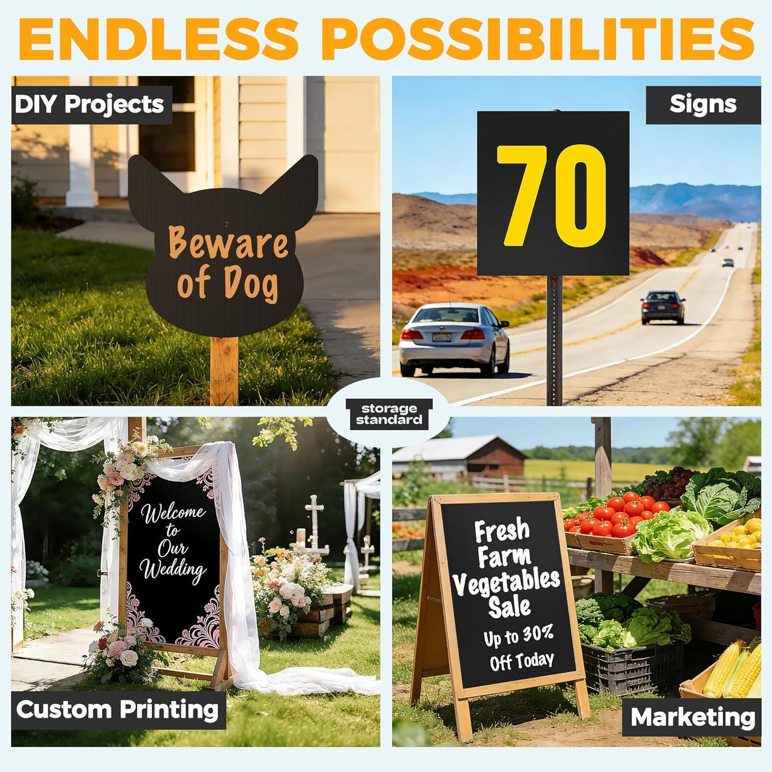 10-Pack Poster Board 24X36 Corrugated Plastic Sheets – 4Mm, Extra Large Waterpro