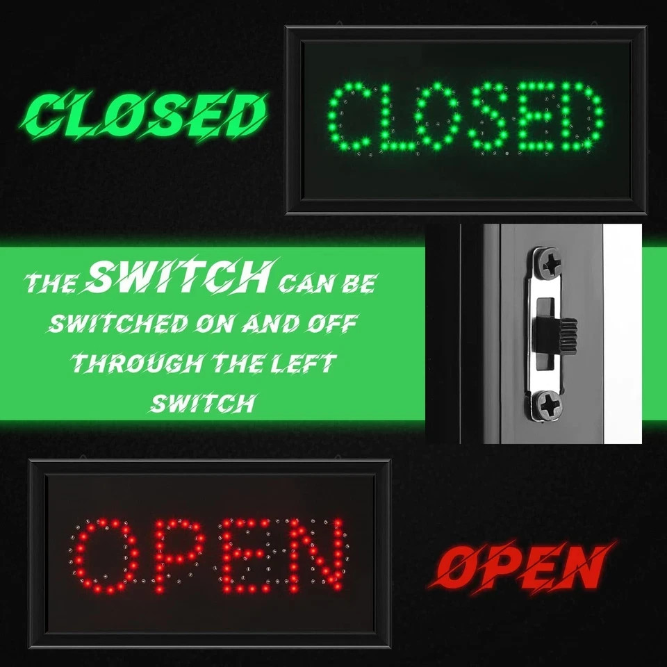 Open Closed Signs for Business LED Open Closed Sign Light Open and Closed Sig…