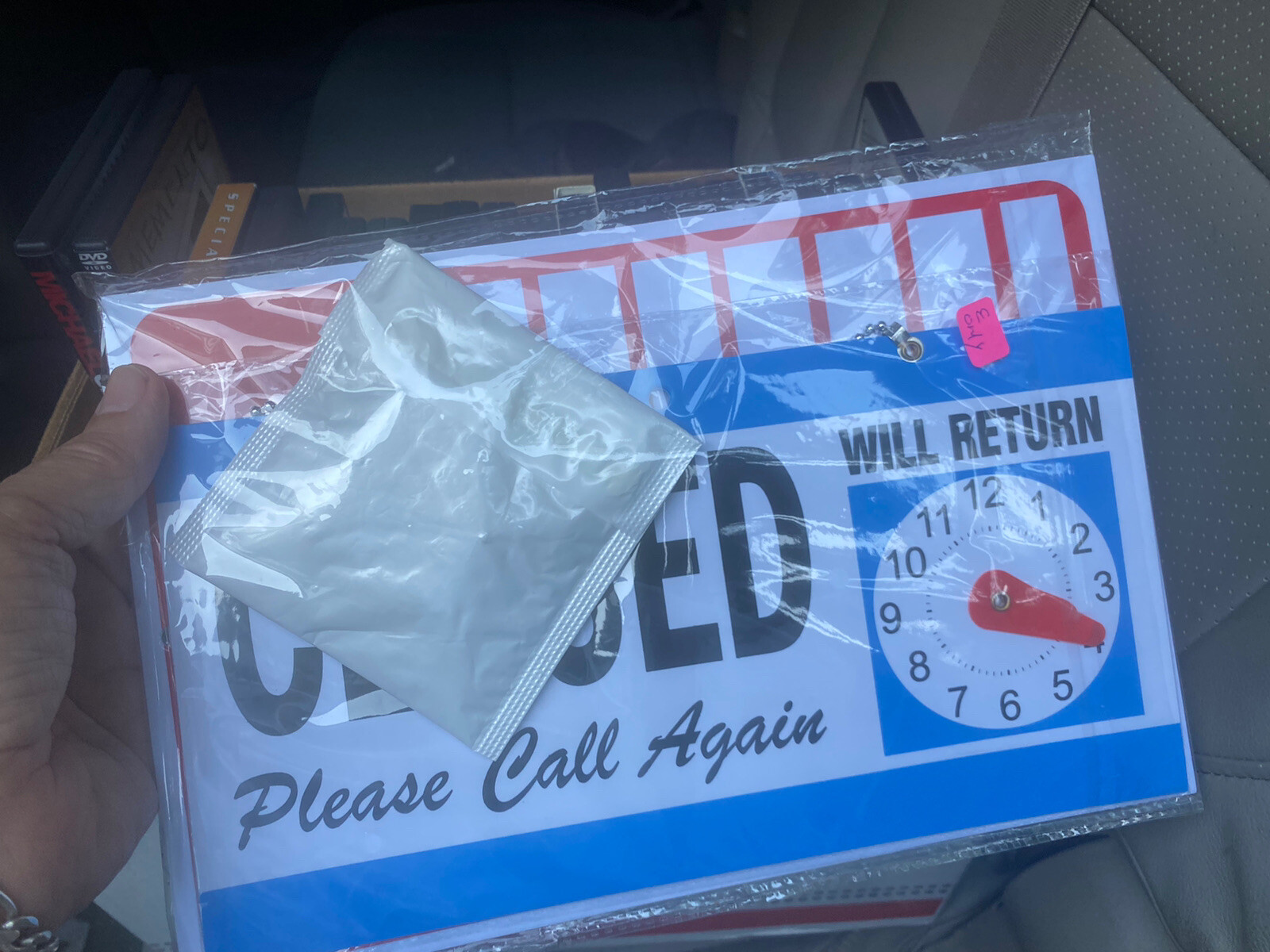 Double Sided “OPEN/CLOSED Please Call Again” w/ Chain sign 11.5 x 6